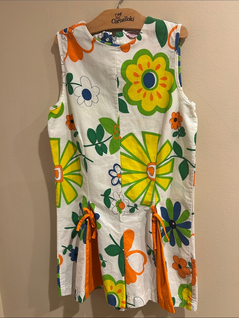 Vintage 1960’s -1970’s Girl’s Mod Floral Dress/Shorts Sz 12 Made In Japan